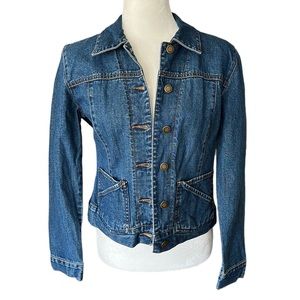 Willi Smith blue denim jean versatile utility jacket size S
